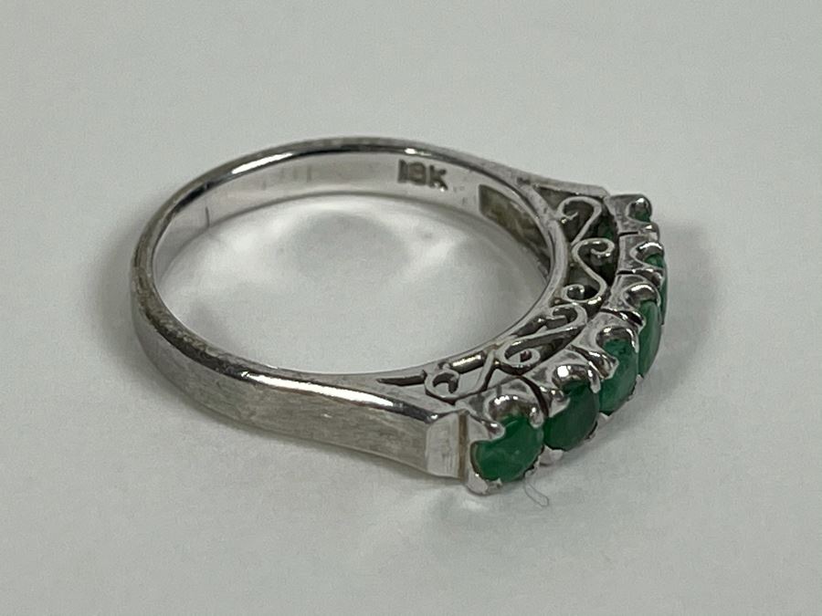 18K Gold Emerald Ring Size 6 2.4g [Photo 3]