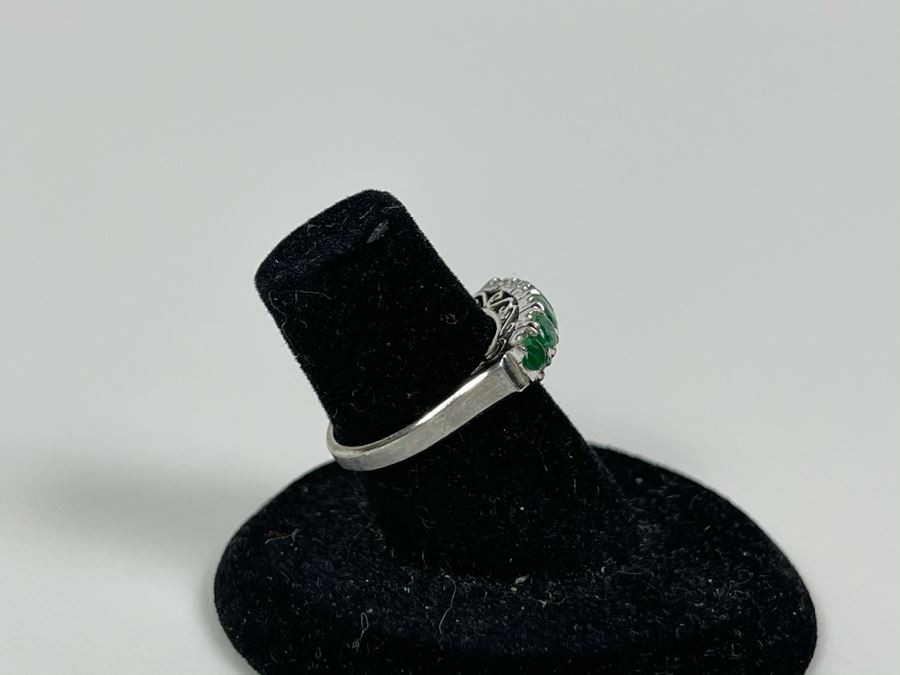 18K Gold Emerald Ring Size 6 2.4g [Photo 9]