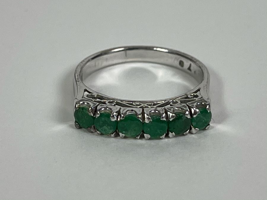 18K Gold Emerald Ring Size 6 2.4g [Photo 2]
