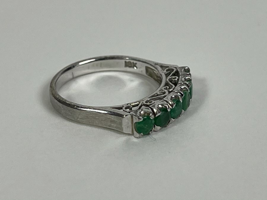 18K Gold Emerald Ring Size 6 2.4g [Photo 14]