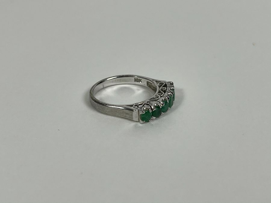 18K Gold Emerald Ring Size 6 2.4g [Photo 13]