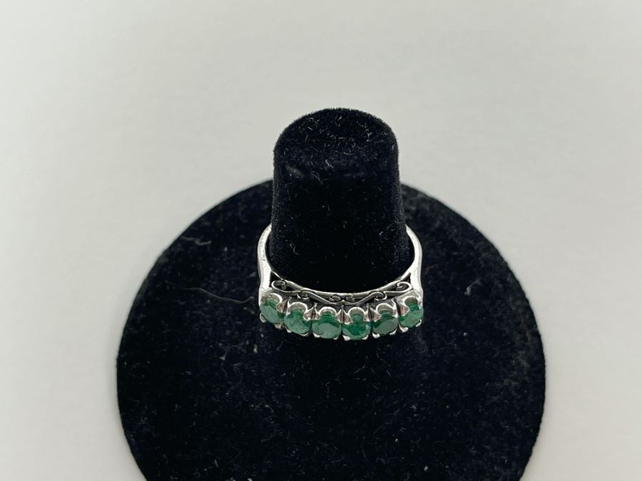 18K Gold Emerald Ring Size 6 2.4g [Photo 8]
