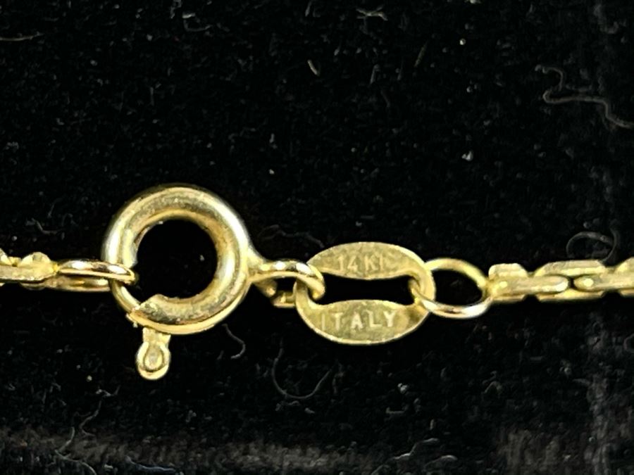 14K Gold 19' Chain Necklace With 14K Gold Heart Pendant 9g [Photo 3]