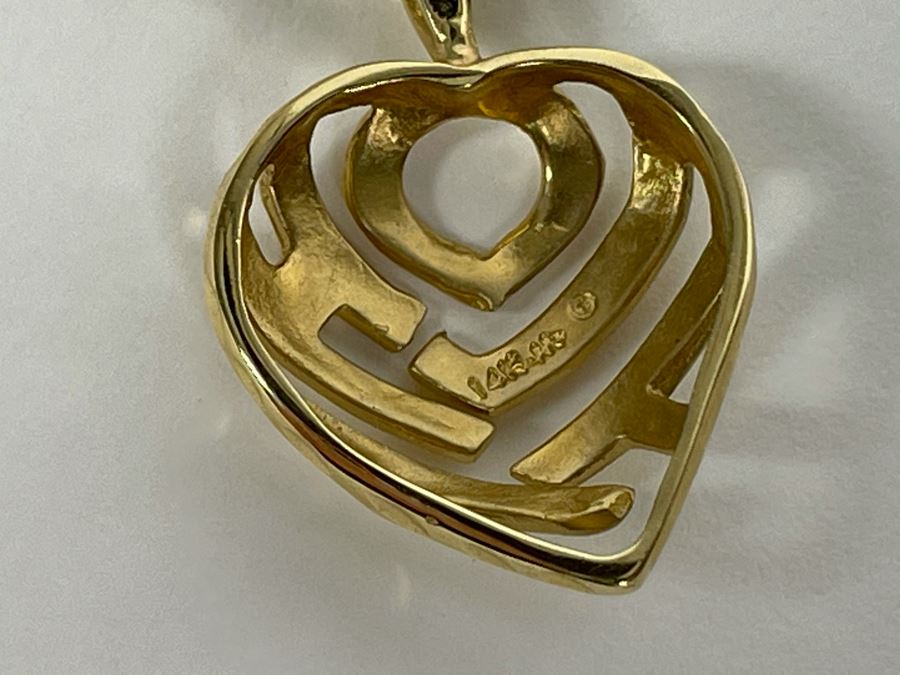 14K Gold 19' Chain Necklace With 14K Gold Heart Pendant 9g [Photo 5]