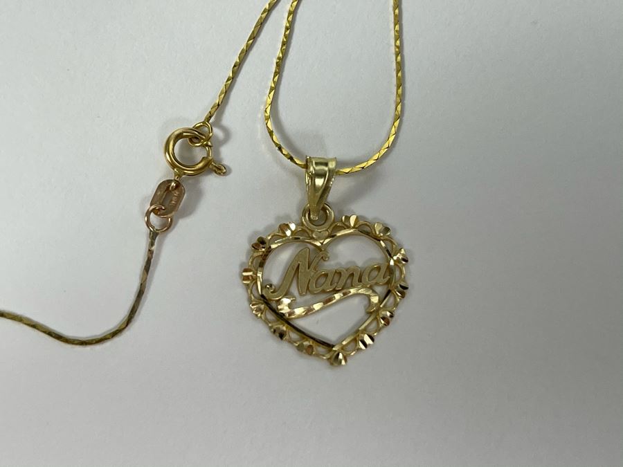 14K Gold 16' Chain Necklace With 14K Gold Pendant 2.4g [Photo 3]