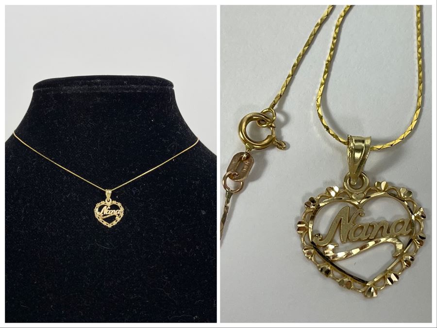 14K Gold 16' Chain Necklace With 14K Gold Pendant 2.4g [Photo 1]