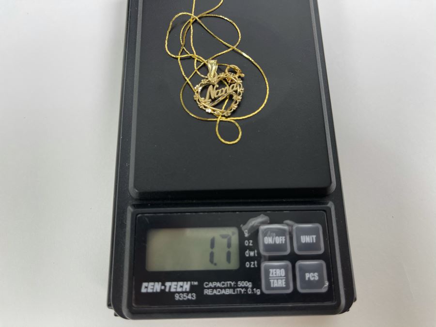 14K Gold 16' Chain Necklace With 14K Gold Pendant 2.4g [Photo 5]