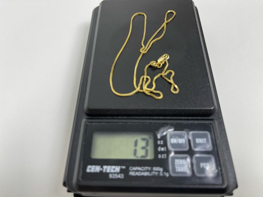 14K Gold 15' Chain Necklace 1.3g [Photo 8]