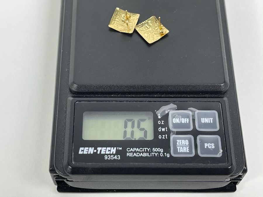 14K Gold Post Earrings 0.5g [Photo 6]