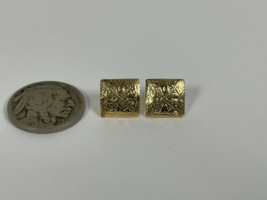 14K Gold Post Earrings 0.5g [Photo 2]