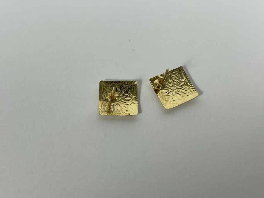 14K Gold Post Earrings 0.5g [Photo 4]