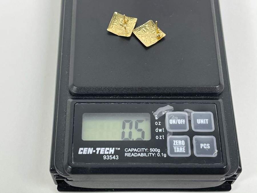 14K Gold Post Earrings 0.5g [Photo 5]