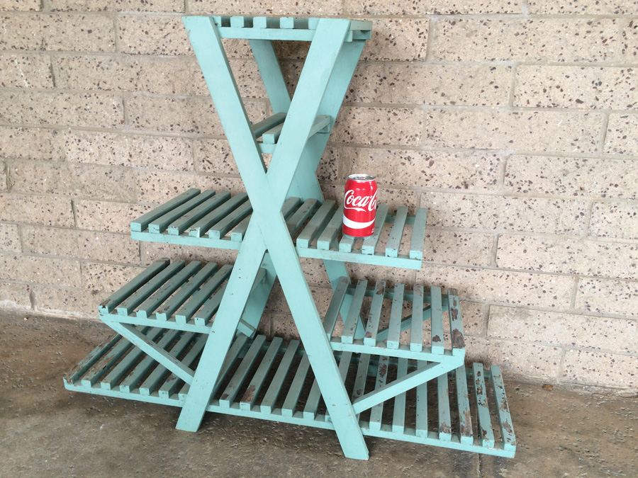 Green Wooden Shelving Unit [Photo 1]
