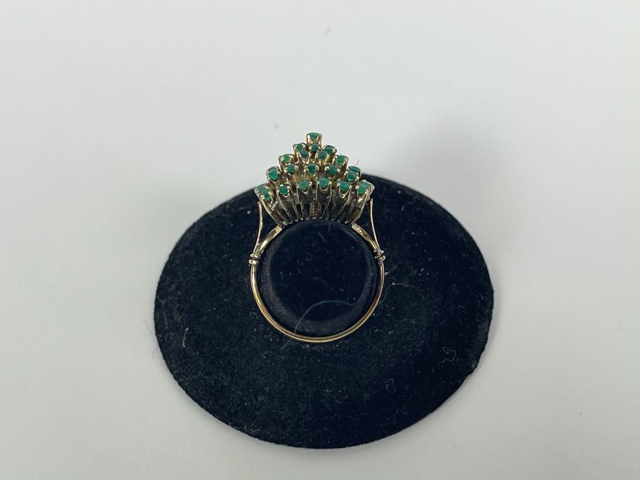 10-14K Dyed Chalcedony Ring (Stamped 18K) 6.4g Fair Market Value $350 [Photo 6]