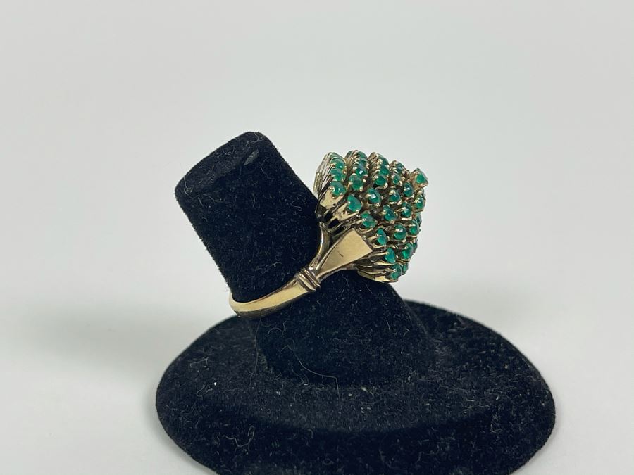 10-14K Dyed Chalcedony Ring (Stamped 18K) 6.4g Fair Market Value $350 [Photo 5]