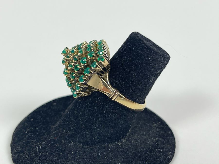 10-14K Dyed Chalcedony Ring (Stamped 18K) 6.4g Fair Market Value $350 [Photo 7]