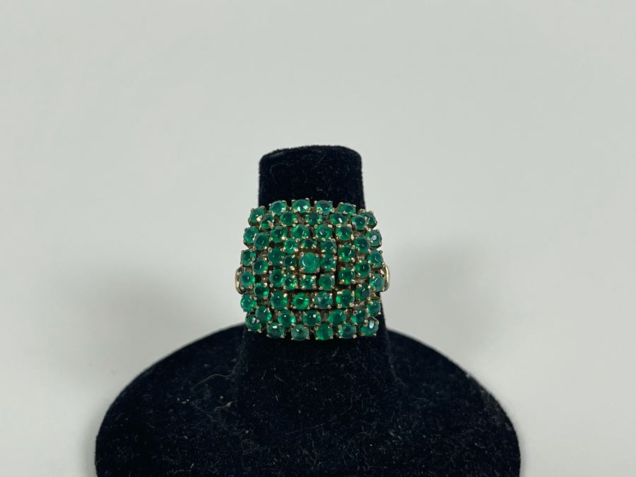 10-14K Dyed Chalcedony Ring (Stamped 18K) 6.4g Fair Market Value $350 [Photo 4]