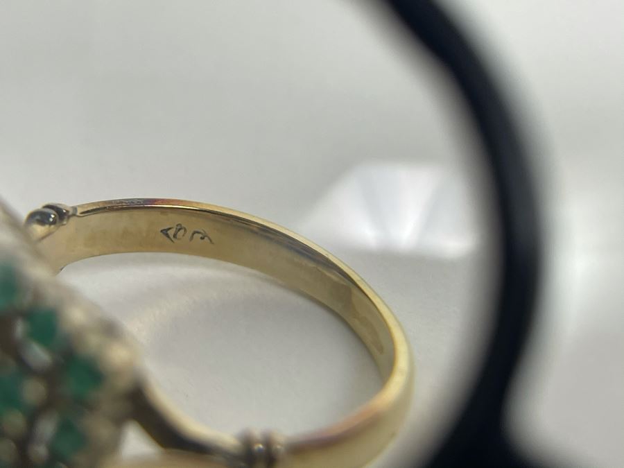 10-14K Dyed Chalcedony Ring (Stamped 18K) 6.4g Fair Market Value $350 [Photo 10]