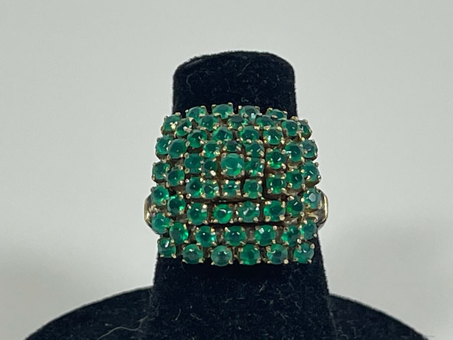 10-14K Dyed Chalcedony Ring (Stamped 18K) 6.4g Fair Market Value $350 [Photo 2]