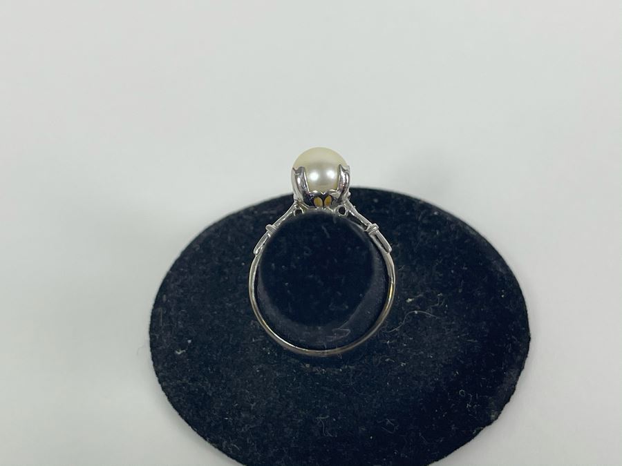 Sterling Silver Pearl Ring Size 6 2.4g [Photo 5]