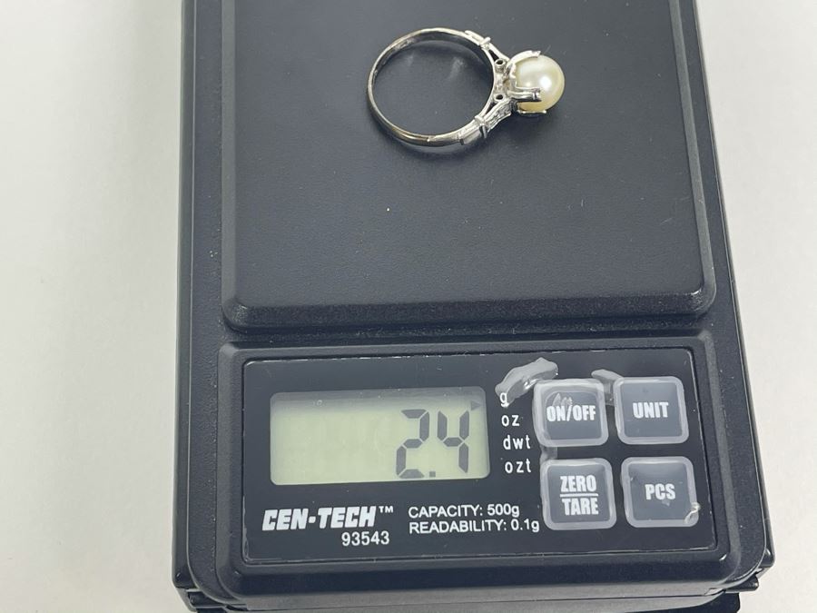 Sterling Silver Pearl Ring Size 6 2.4g [Photo 8]