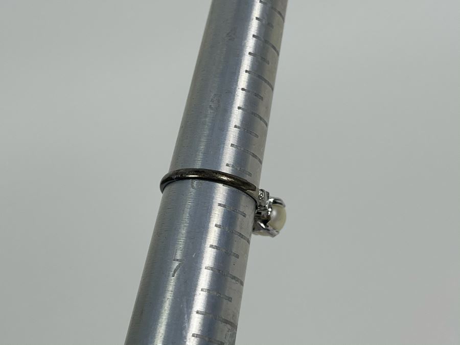 Sterling Silver Pearl Ring Size 6 2.4g [Photo 7]