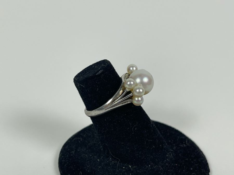 Sterling Silver Pearl Ring Size 4.25 3.9g [Photo 3]