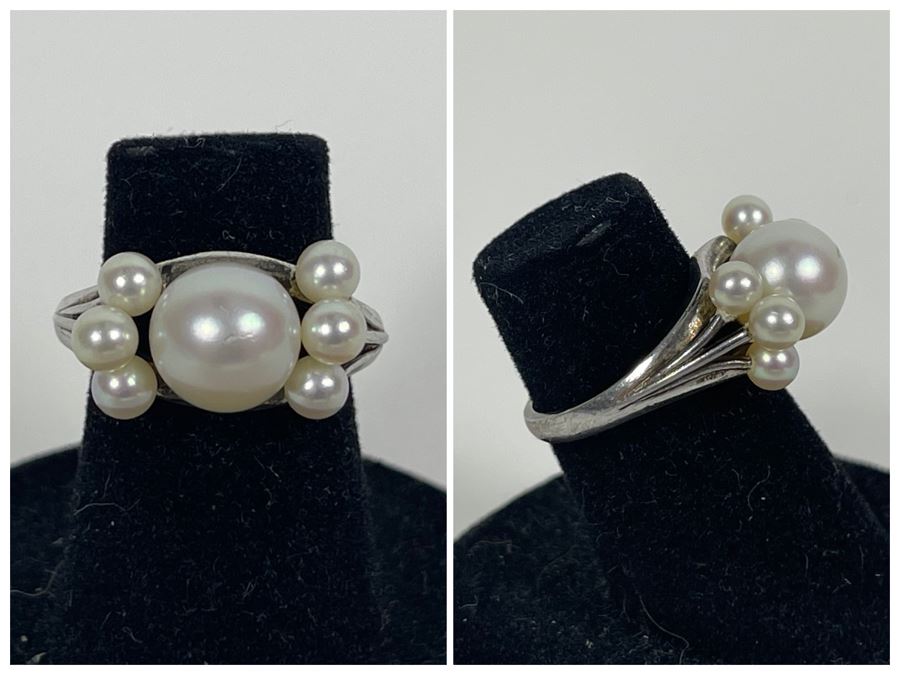 Sterling Silver Pearl Ring Size 4.25 3.9g