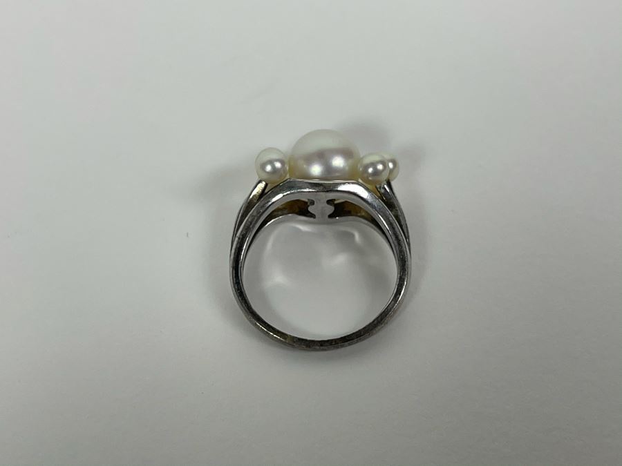 Sterling Silver Pearl Ring Size 4.25 3.9g [Photo 5]