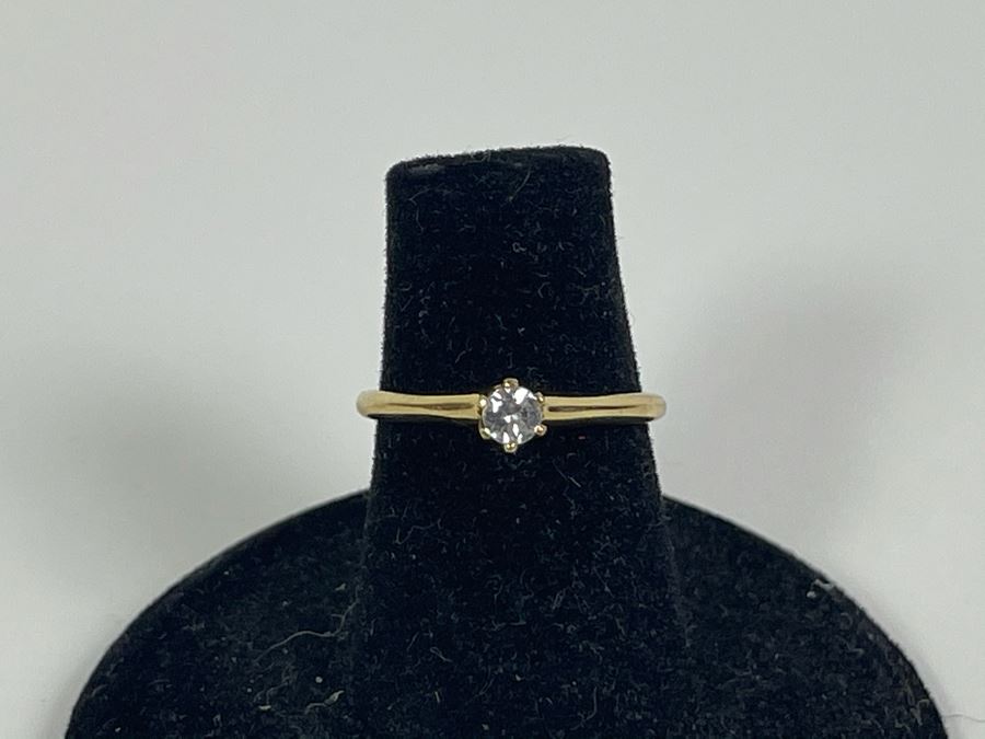 14K Gold CZ Ring Size 5.25 1.7g [Photo 2]
