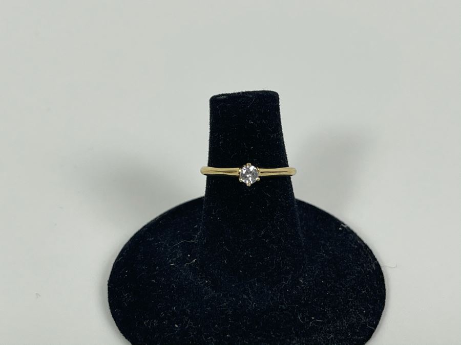 14K Gold CZ Ring Size 5.25 1.7g [Photo 4]