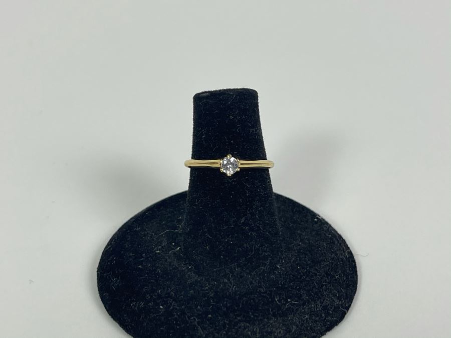 14K Gold CZ Ring Size 5.25 1.7g [Photo 5]