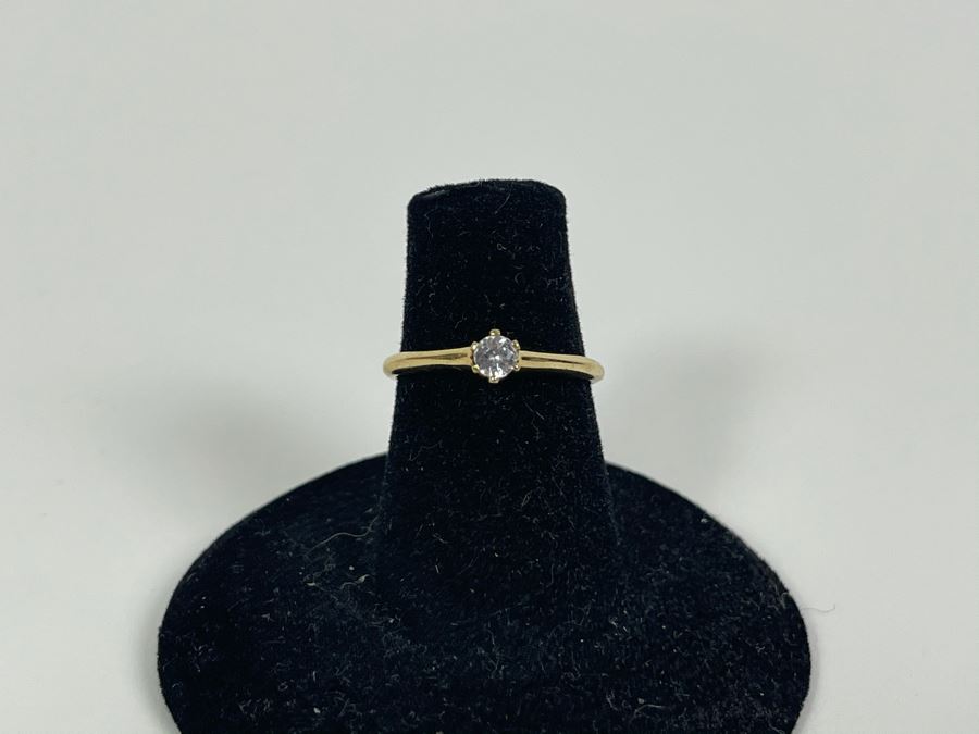 14K Gold CZ Ring Size 5.25 1.7g [Photo 3]