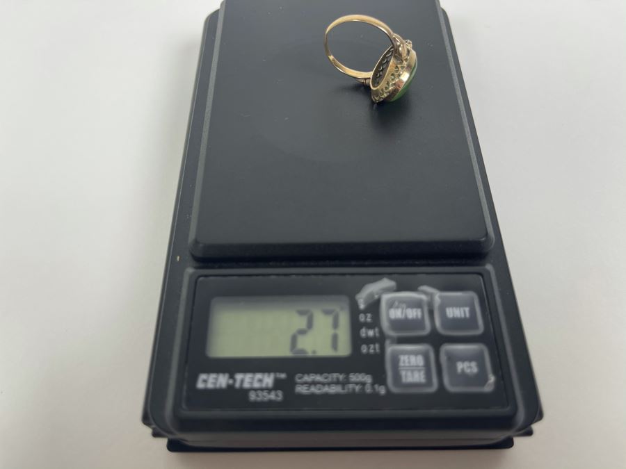 18K Gold Nephrite Ring Size 5.25 2.7g Fair Market Value $200 [Photo 15]