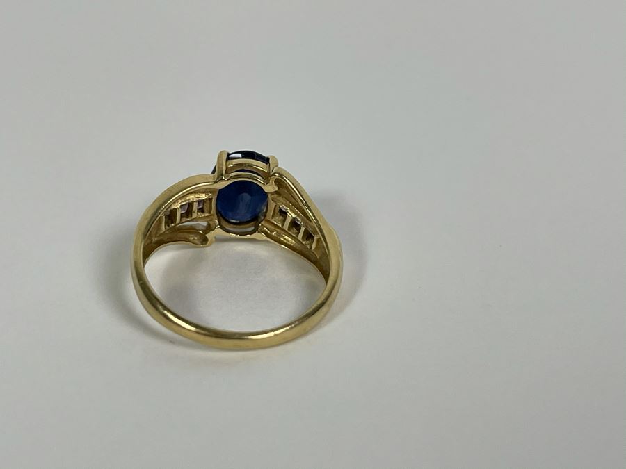 14K Gold Blue And Pink Sapphire Ring Size 7.25 3.5g Fair Market Value $275 [Photo 10]