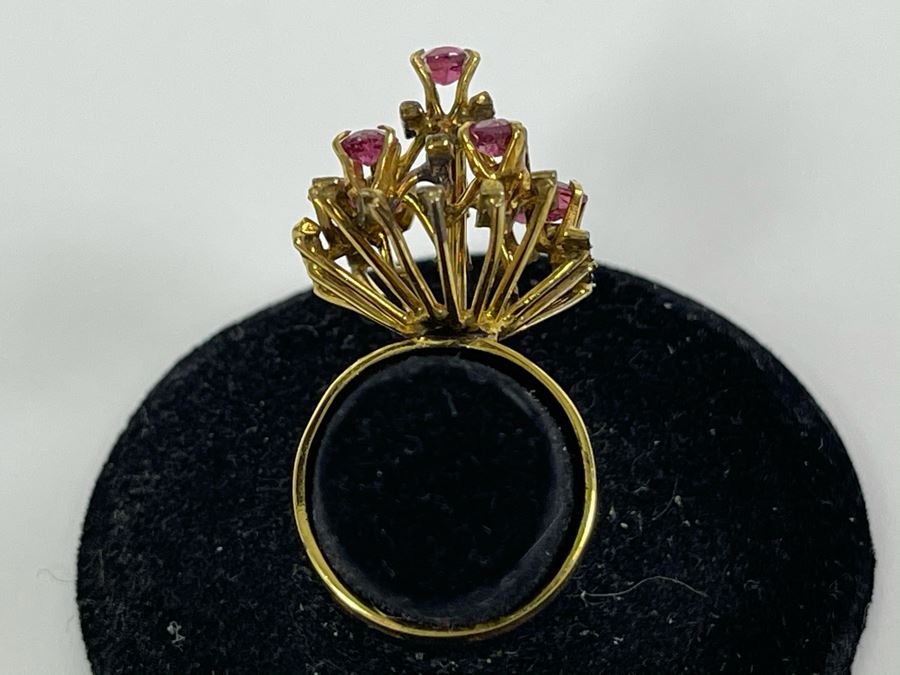18K Gold Ruby Ring Size 6 6.6g Fair Market Value $500 [Photo 12]