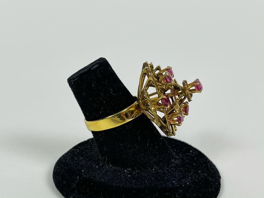 18K Gold Ruby Ring Size 6 6.6g Fair Market Value $500 [Photo 6]