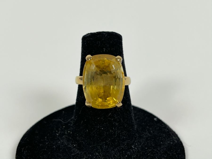 14K Gold Citrine Ring Size 5.25 4.5g [Photo 3]