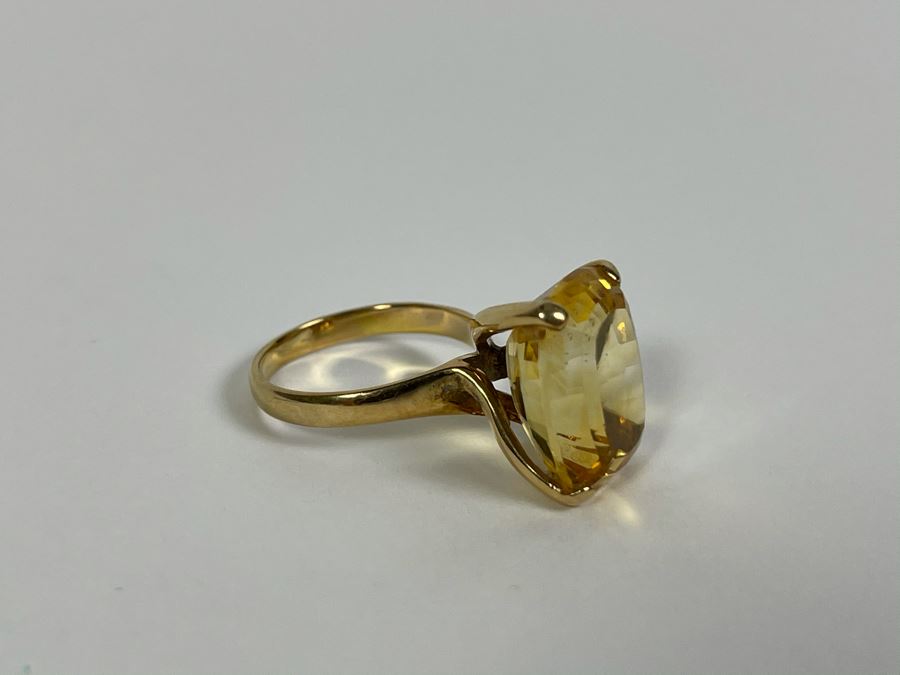 14K Gold Citrine Ring Size 5.25 4.5g [Photo 9]