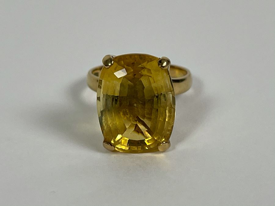 14K Gold Citrine Ring Size 5.25 4.5g [Photo 10]
