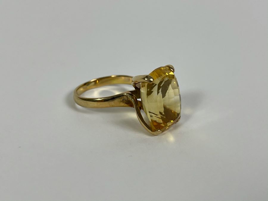 14K Gold Citrine Ring Size 5.25 4.5g [Photo 8]