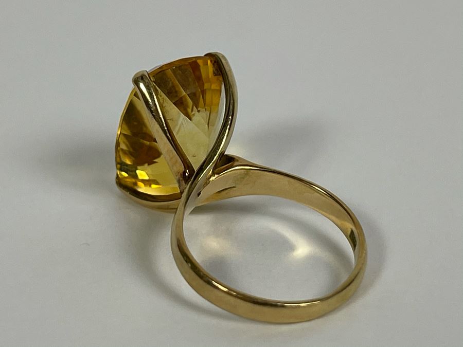 14K Gold Citrine Ring Size 5.25 4.5g [Photo 11]