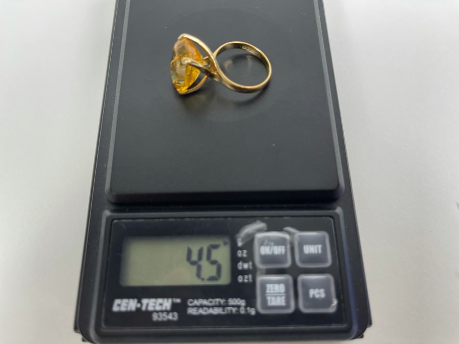 14K Gold Citrine Ring Size 5.25 4.5g [Photo 15]