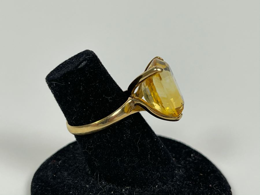 14K Gold Citrine Ring Size 5.25 4.5g [Photo 4]