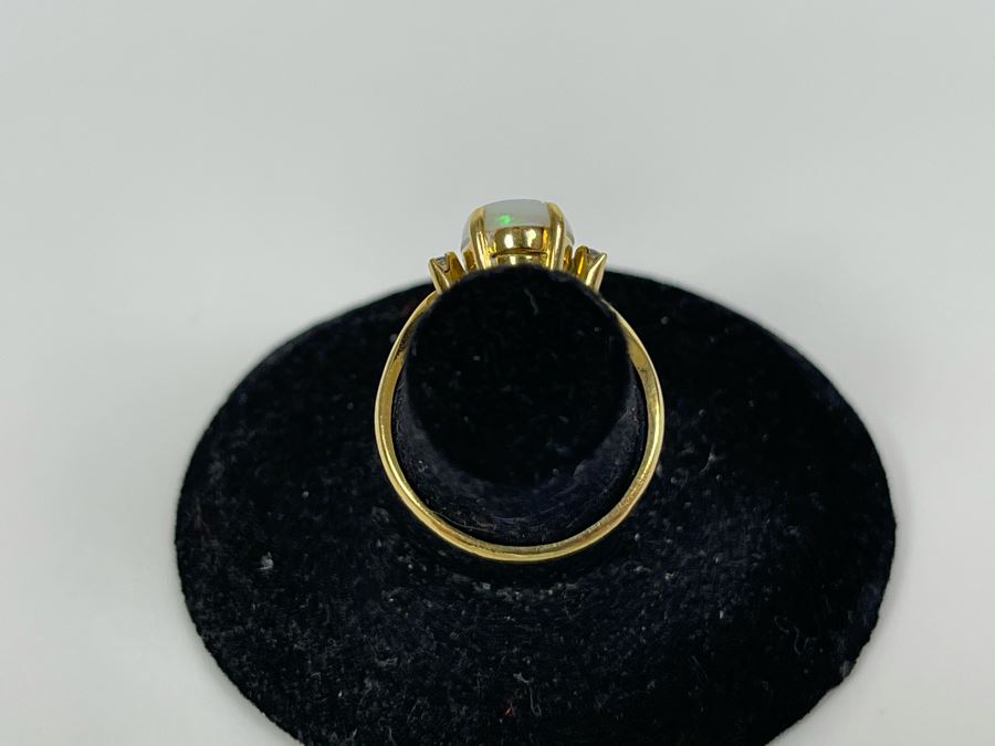 18K Gold Opal Ring Size 5.75 3.1g Fair Market Value $200 [Photo 7]