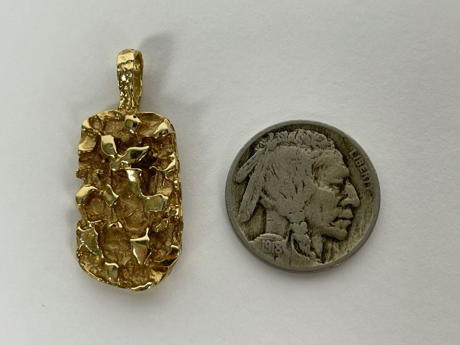 14K Gold Nugget Pendant 6.6g [Photo 2]