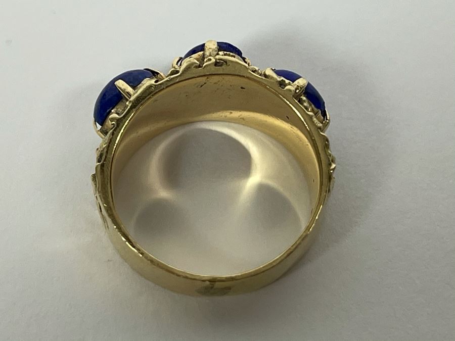 14K Gold Lapis Lazuli Ring Size 6 7.3g Fair Market Value $350 [Photo 11]