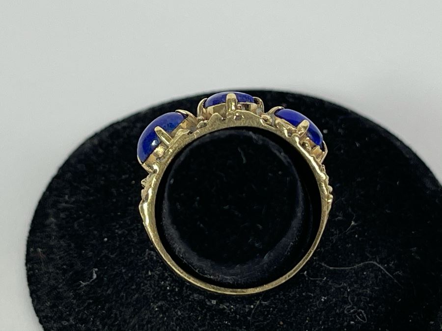 14K Gold Lapis Lazuli Ring Size 6 7.3g Fair Market Value $350 [Photo 7]