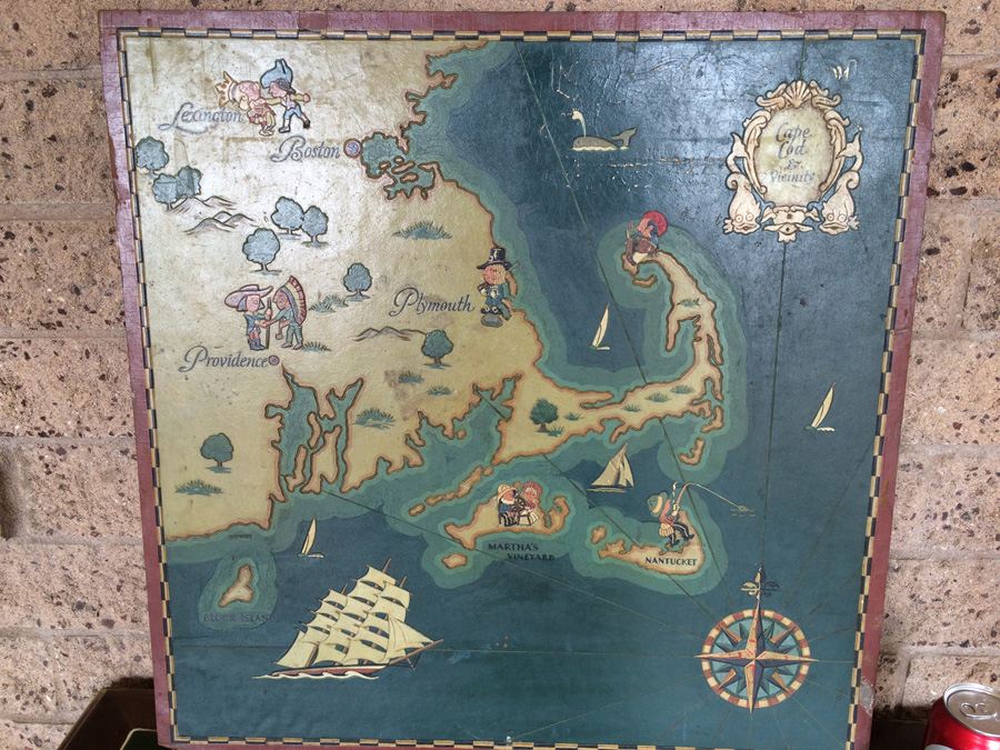 Vintage Wooden Painted Map of Cape Cod and Vicinity [Photo 15]