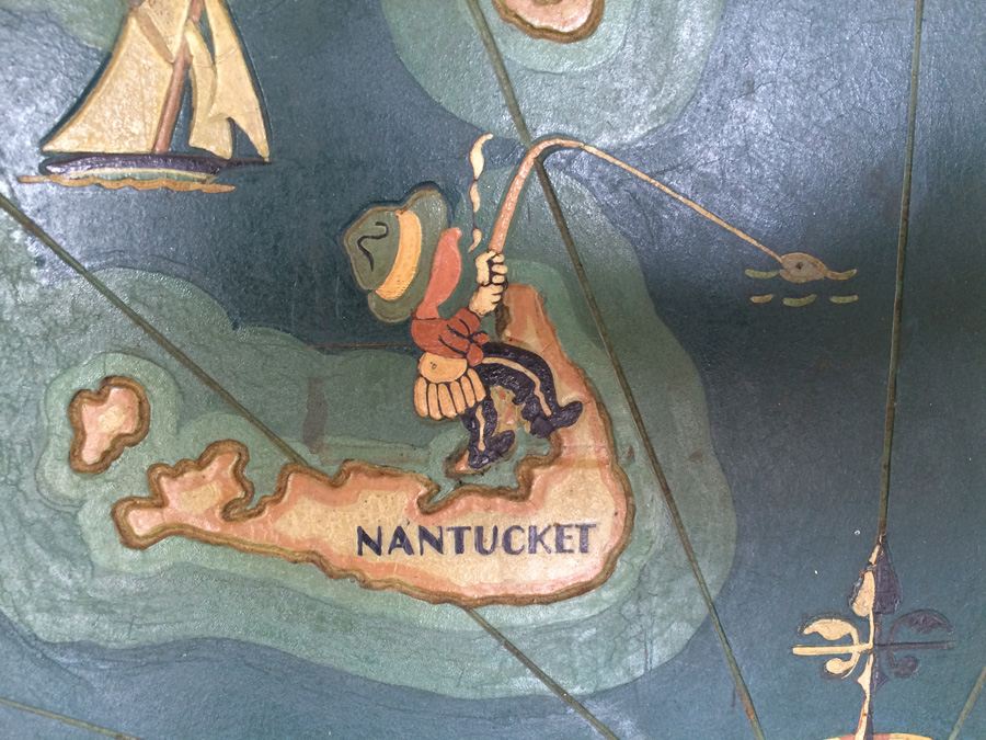 Vintage Wooden Painted Map of Cape Cod and Vicinity [Photo 10]